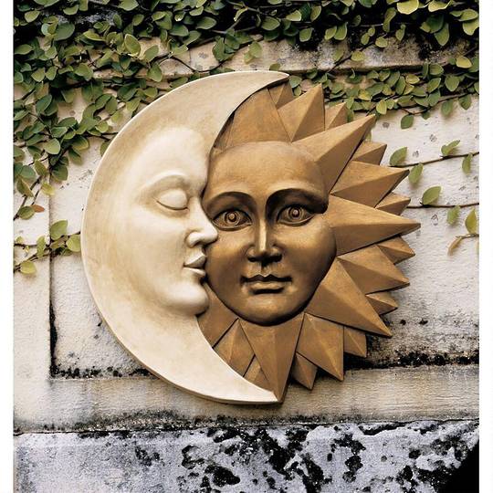 Celestial Harmony: Sun and Moon Wall Sculpture image 0